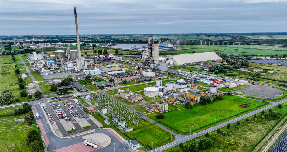 Brunsbüttel plant and ammonia import terminal aerial view